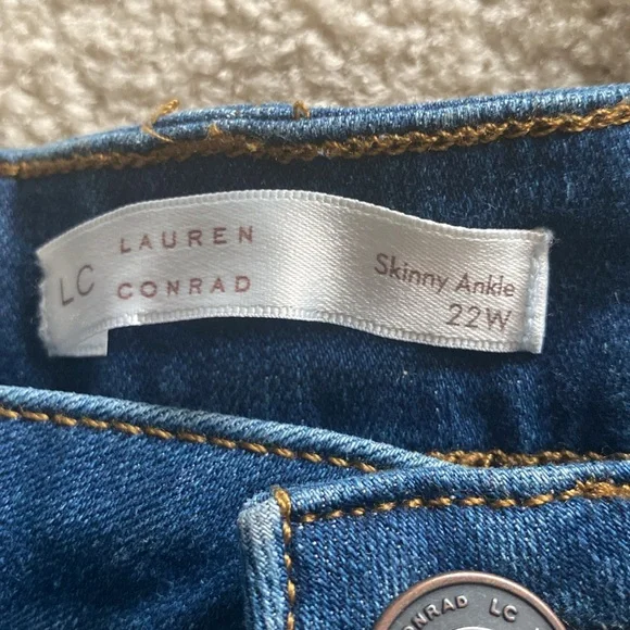 Lauren Conrad NWT high rise skinny ankle jeans 22W - Picture 5 of 8